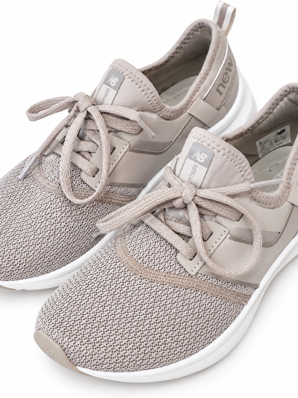 New Balance Women's Beige Knit Athletic Sneakers